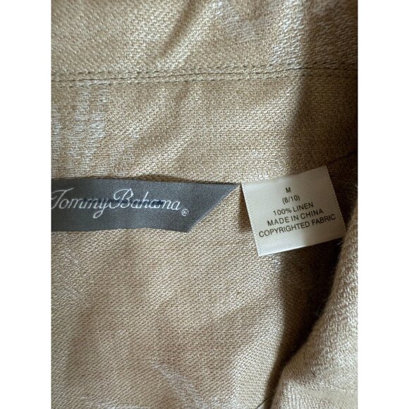 Tommy Bahama Womens‎ 100% Linen Tan Floral Button Up Jacket - Picture 11 of 13